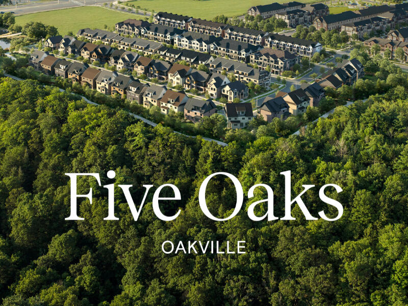 Five Oaks Oakville by Caivan – Freehold Townhomes & Detached Homes Five Oaks Oakville by Caivan featuring freehold townhomes and detached homes beside Lions Valley Park and Sixteen Mile Creek.